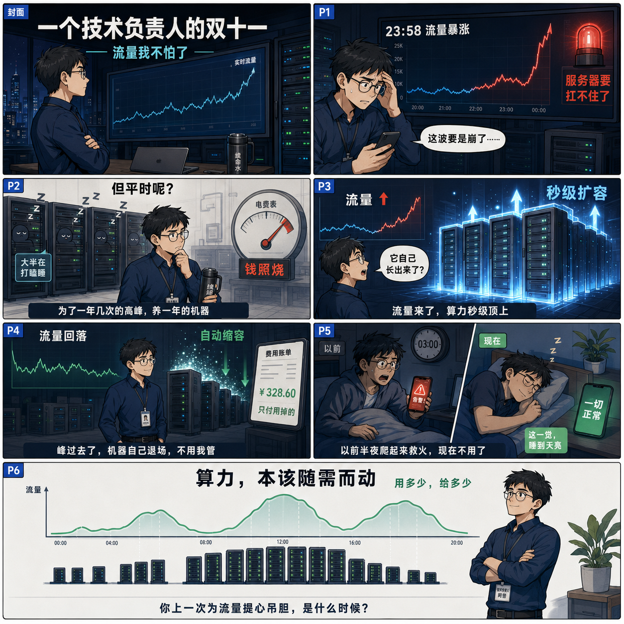 为了一年几次的流量高峰，你正在养一整年的服务器